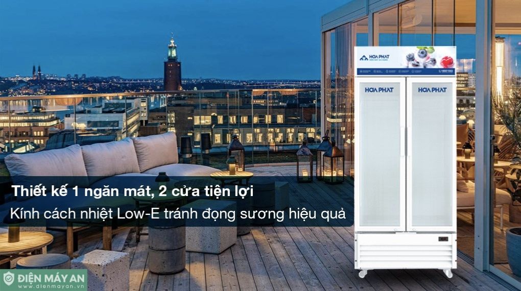 Tủ mát trưng bày Hòa Phát Inverter 526 lít HSR D8526